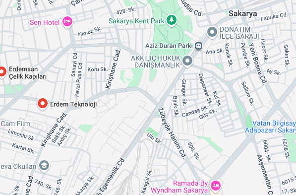 ErdemTek Teknoloji Sakarya, Konum ve Adres bilgileri
